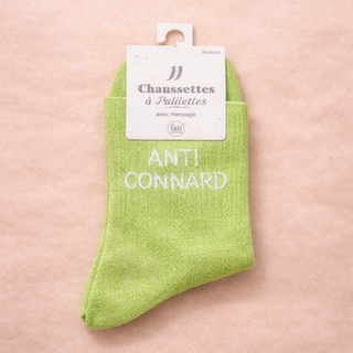 Chaussettes à paillettes – Message “Anti connard”