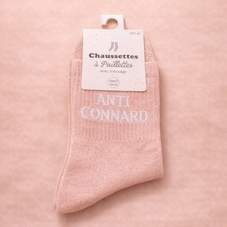 Chaussettes à paillettes – Message “Anti connard”