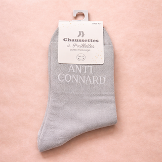 Chaussettes à paillettes – Message “Anti connard”