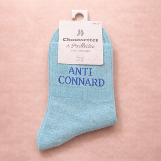 Chaussettes à paillettes – Message “Anti connard”