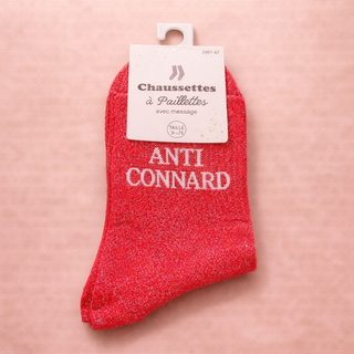 Chaussettes à paillettes – Message “Anti connard”