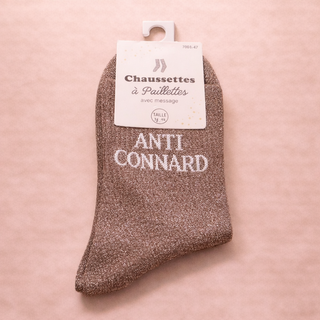 Chaussettes à paillettes – Message “Anti connard”