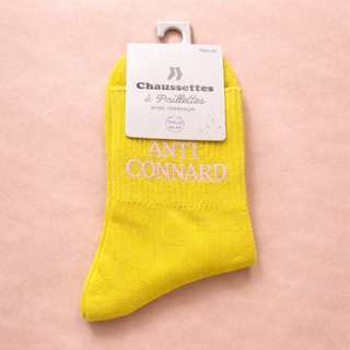 Chaussettes à paillettes – Message “Anti connard”