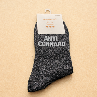 Chaussettes à paillettes – Message “Anti connard”