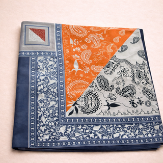 Foulard carré patchwork motifs cachemire