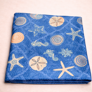 Foulard carré imprimé motifs marins