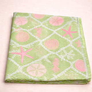 Foulard carré imprimé motifs marins