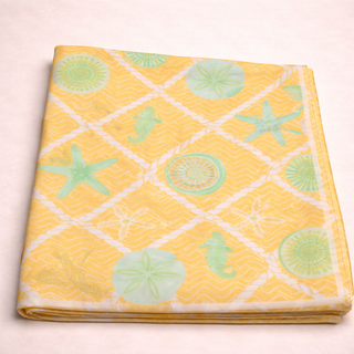Foulard carré imprimé motifs marins