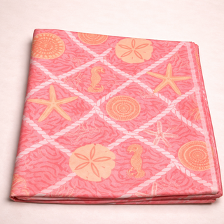 Foulard carré imprimé motifs marins