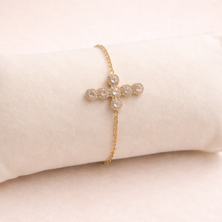 ✨ Bracelet Croix Élégance Strass