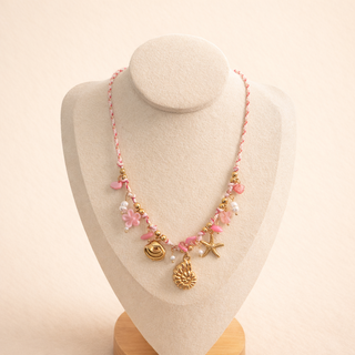 Collier Summer Vibes Coquillages & Perles Roses