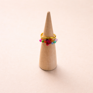 Zéphira Glow – Bague multicolore bohème dorée