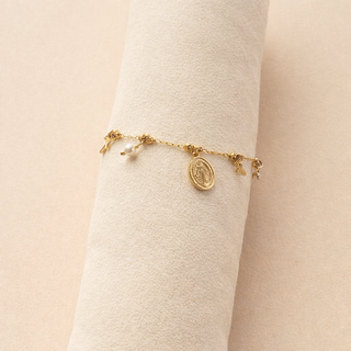 Bracelet Liora Médaille & Perles Dorées