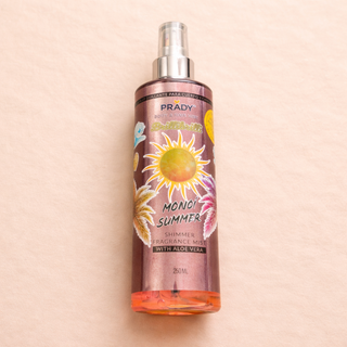 Brume Parfumée “Monoï Summer” PRADY – Corps & Cheveux pailletée 250 ml