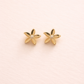 Boucles d’oreilles “Golden Daisy” – Fleur dorée minimaliste