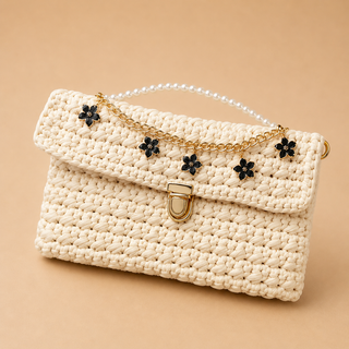 Pochette Crochet Élégance – Format Clutch