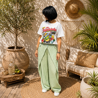 T-shirt blanc imprimé Caipirinha coloré