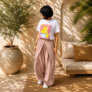 T-shirt blanc imprimé citrons style rétro