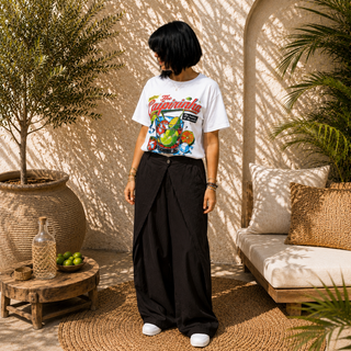 Pantalon fluide taille croisée effet portefeuille