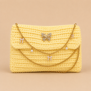Sac Crochet Handmade – Modèle Nœud Bohème Chic