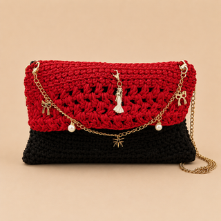 Sac Crochet Handmade – Modèle Nœud Bohème Chic