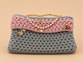 Sac Crochet Handmade – Modèle Nœud Bohème Chic