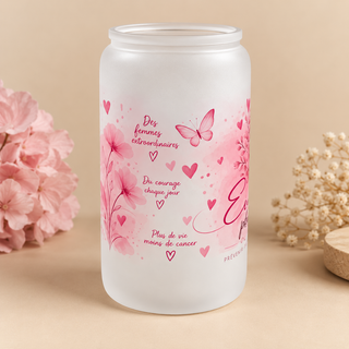 Verre givré Octobre Rose – Ensemble, plus fortes 💗 Pré Commande