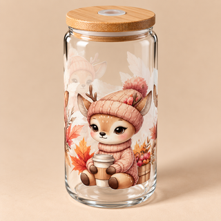 Verre Petit Faon Fleuri – Douceur d’Automne 🌸🦌
