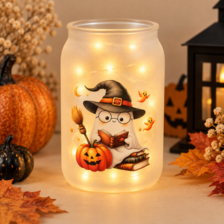 👻 Photophore givré « Petit Fantôme Sorcier » – Spécial Halloween 🎃✨